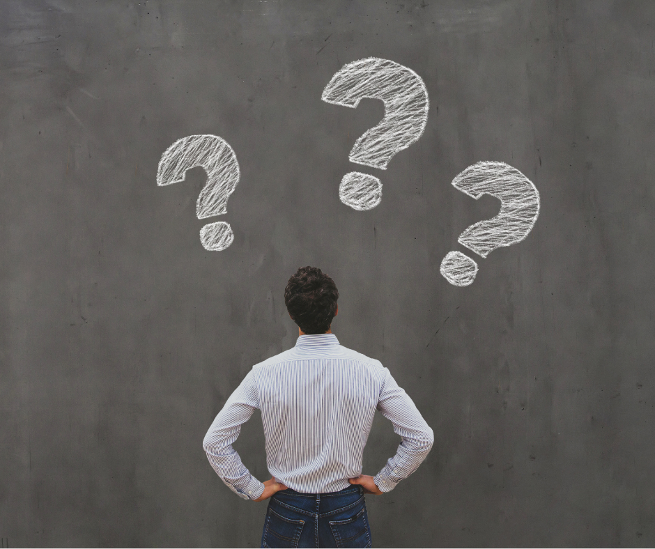A man standing with question marks, wondering why one massage won't fix eveything